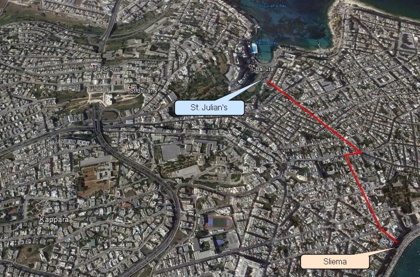 Simple walking route